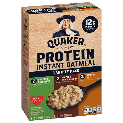 Quaker Protein Instant Oatmeal Maple & Brown Sugar 12.6 OZ