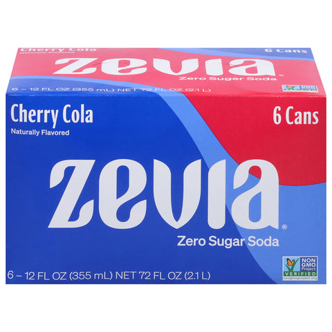 Zevia Zero Sugar Cherry Cola Soda  72 FZ