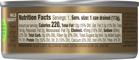 Chicken Of The Sea Genova Yellowfin Tuna In Extra Virgin Olive Oil With Sea Salt 5 OZ