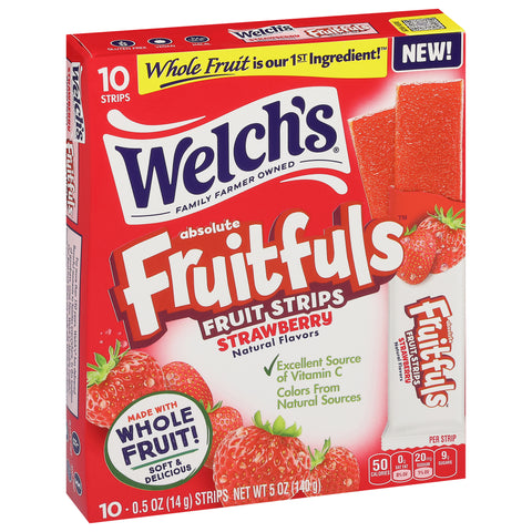 Welch's Absolute Fruitfuls Strawberry Fruit Strips 10