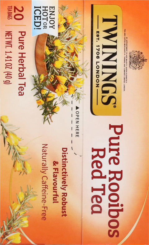Twinings Pure Rooibos Red Herbal Tea 20 CT