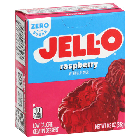 Jell-O Mix Gelatin Sugar Free Raspberry 0.3 OZ