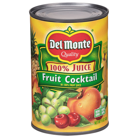 Del Monte 100% Juice Fruit Cocktail 15 oz - 12 Pack