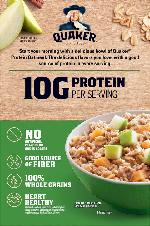 Quaker Protein Instant Oatmeal Apples & Cinnamon 12.6 OZ