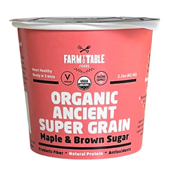 Farm to Table Foods Organic Maple & Brown Sugar Ancient Grain Oatmeal Cup - 2.2 OZ 12 Pack