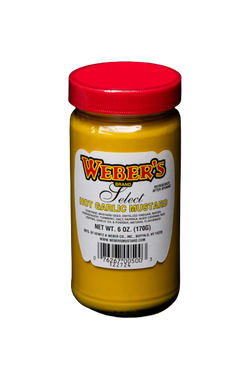 Weber's Brand Hot Garlic Mustard - 6 OZ 12 Pack