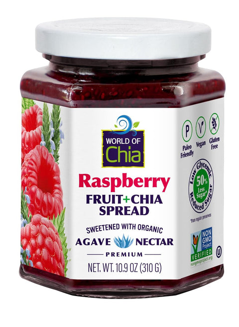 Space Enterprises (World of Chia) Chia Raspberry Fruit Spread Premium - 10.9 OZ 12 Pack