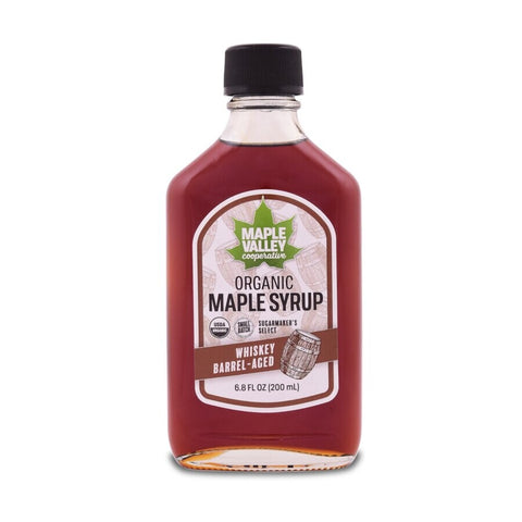 Maple Valley Cooperative Organic Whiskey Barrel-Aged Maple Syrup - 6.8 FL OZ 12 Pack