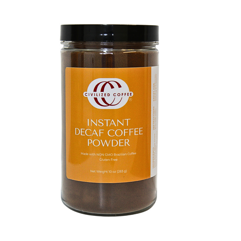 Instant Coffee Decaf Granules, Medium Dark Roast Gourmet Coffee Non-GMO - 10 OZ 4 Pack