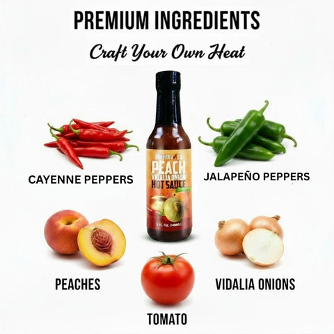 Peach Vidalia Onion Hot Sauce - 5 oz