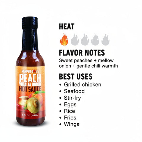 Peach Vidalia Onion Hot Sauce - 5 oz