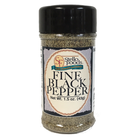 Stello Foods Spices - Pepper - Black - Fine 1.5 oz