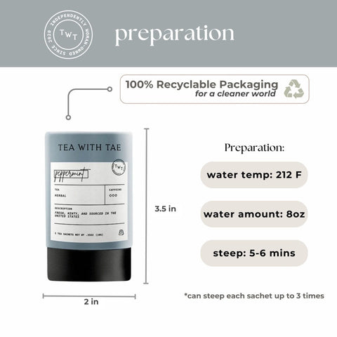 Peppermint Mini Tea Tube (5 tea bags)