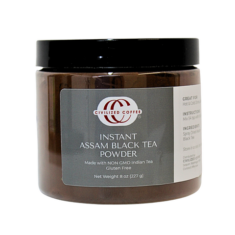 Instant Assam Black Tea Powder for Hot Tea, Iced Tea & Baking - 8 OZ 8 Pack