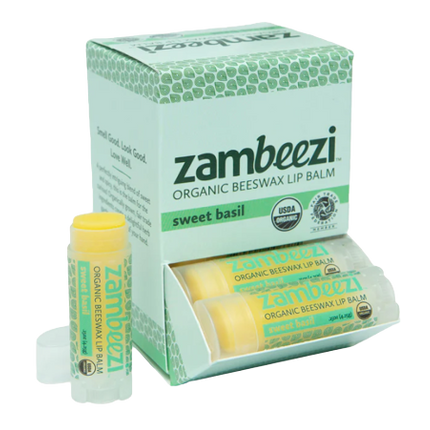Zambeezi Sweet Basil Lip Balm Carton - 0.15 OZ 24 Pack