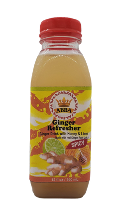 Abba Ginger Drinks Ginger Refresher Spicy Drink - 12 FL OZ 24 Pack