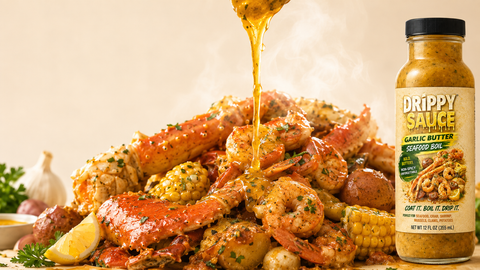 Drippy Sauce® Seafood Boil Sauce — Garlic Butter & Spicy Cajun