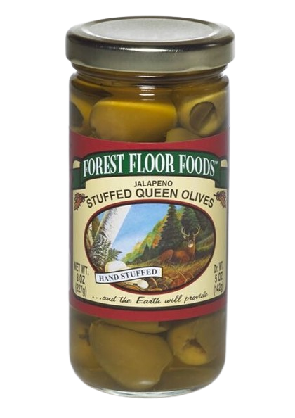 Forest Floor Foods Jalapeno Stuffed Queen Olives - 8 OZ 12 Pack