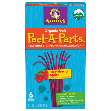 Annie's Strawberry Peel-A-Parts Fruit Strings - 3.3 OZ 8 Pack