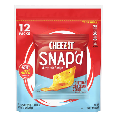 Cheez-It Cheddar Sour Cream & Onion Snap'd - 12 OZ 5 Pack