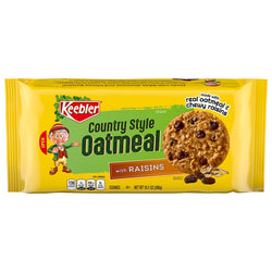 Keebler Country Style Oatmeal With Raisin Cookies - 10.1 OZ 12 Pack