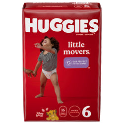 Huggies Little Movers Size 6 Diapers - 4 Pack of 16 Diapers (64 Total)