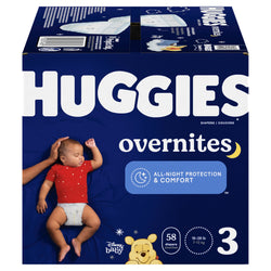 Huggies Overnites Size 3 Diapers - 58 Diapers