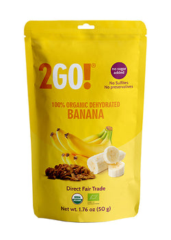 FRU2GO! 2GO!  Organic Dried Banana - 1.76 OZ 12 Pack