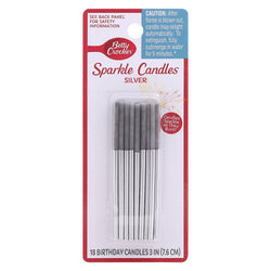 Betty Crocker Silver Sparkle Candles - 18.0 OZ 6 Pack