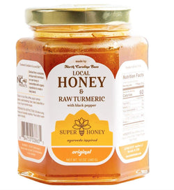 Turmeric Zone North Carolina Honey | Turmeric Honey with Black Pepper | Raw wildflower honey | GOTTOBENC | - 12 OZ 6 Pack