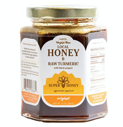 Turmeric Zone Virginia Local Honey | Turmeric Honey with Black Pepper | Raw wildflower honey - 12 OZ 6 Pack