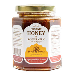 Turmeric Zone Eucalyptus Organic Honey | Turmeric Ceylon Cinnamon Honey with Black Pepper | Raw wildflower honey - 12 OZ 6 Pack