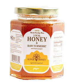 Turmeric Zone North Carolina Honey | Turmeric Ginger Honey with Black Pepper | Raw wildflower honey | GOTTOBENC | - 12 OZ 6 Pack