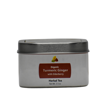 Turmeric Zone Turmeric Ginger Tea with Whole Elderberries - Organic - 2.5 OZ 12 Pack