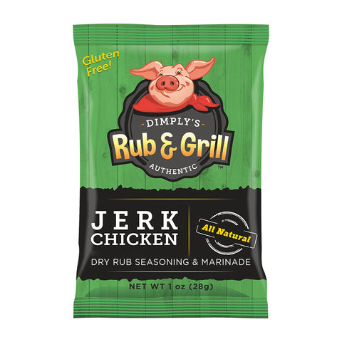 Mr. Kooks Dimplys Jerk Chicken Dry Rub Seasoning & Marinade - 1 OZ 144 Pack