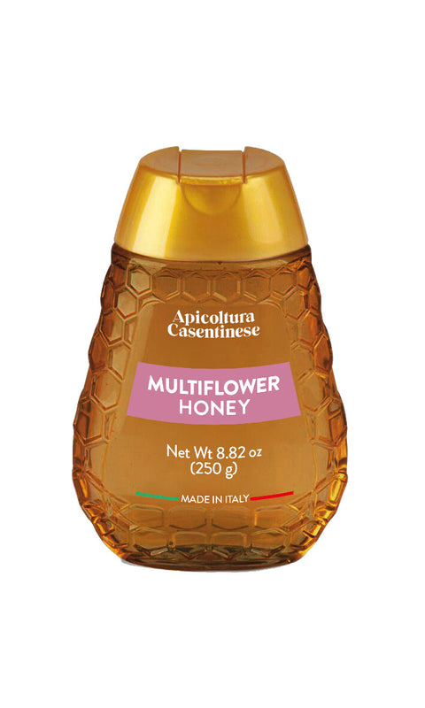 Vando Naturals MULTIFLOWER HONEY SQUEEZER, MADE IN ITALY - 8.82 OZ 12 Pack