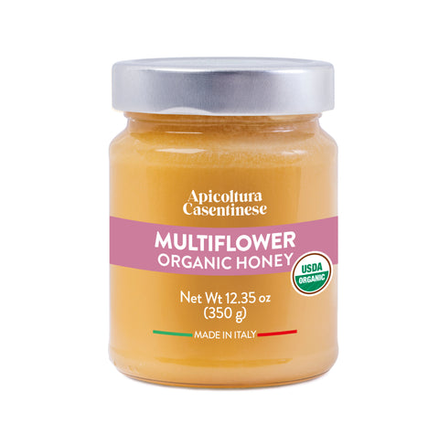 Vando Naturals MULTIFLOWER ORGANIC HONEY, MADE IN ITALY - 12.35 OZ 6 Pack