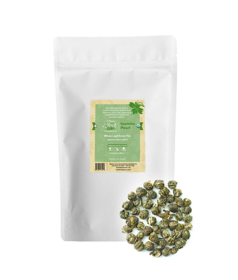 Heavenly Tea Leaves Organic Jasmine Pearl, Bulk Loose Leaf Green Tea - 1 LB 1 Pack