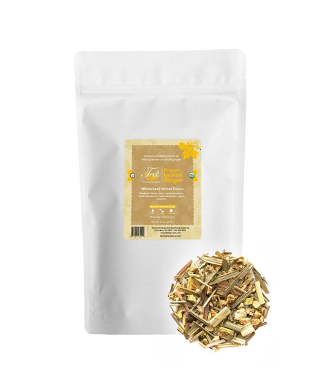 Heavenly Tea Leaves Organic Lemon Ginger, Bulk Loose Leaf Herbal Tisane - 1 LB 1 Pack