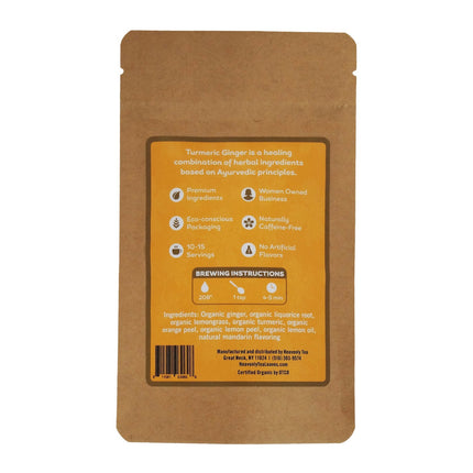Heavenly Tea Leaves Organic Turmeric Ginger, Loose Leaf Herbal Tisane, Essentials Collection - 0.82 OZ 12 Pack