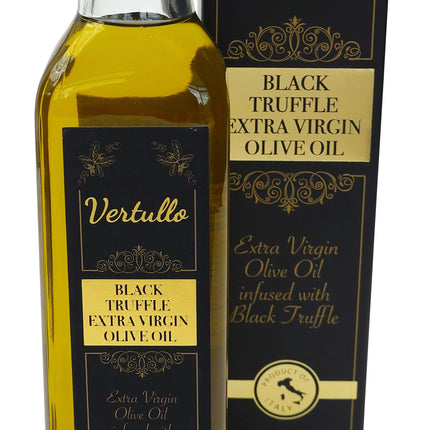 Vertullo Imports Oil, Black Truffle, EVOO - 8.5 OZ 6 Pack