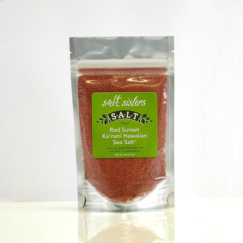 s.a.l.t. sisters Red Sunset Ka'nani Hawaiian Sea Salt - 4 OZ 4 Pack