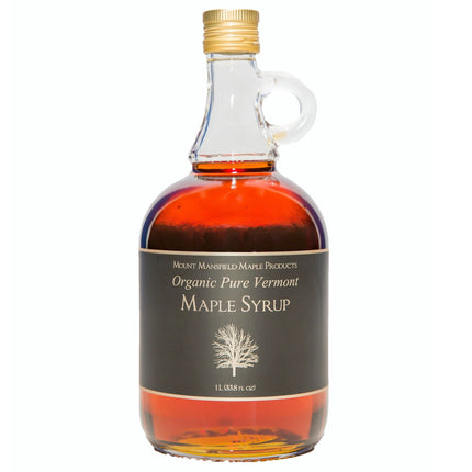 Mount Mansfield Maple Products Pure Organic Vermont  Maple Syrup - Grade A Golden Delicate - 33.8 FL OZ 12 Pack