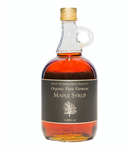Mount Mansfield Maple Products Pure Organic Vermont  Maple Syrup - Grade A Golden Delicate - 33.8 FL OZ 12 Pack
