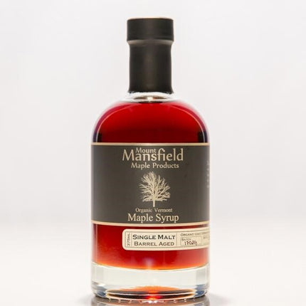 Mount Mansfield Maple Products Organic Single Malt Barrel Aged Maple Syrup - 12.68 FL OZ 6 Pack