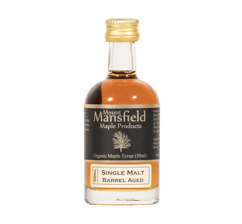 Mount Mansfield Maple Products Organic Single Malt Barrel Aged Maple Syrup - 1.7 FL OZ 24 Pack
