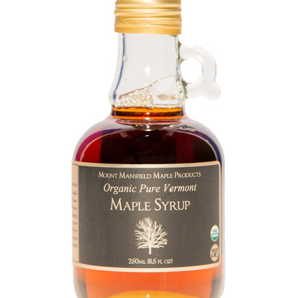 Mount Mansfield Maple Products Pure Organic Vermont  Maple Syrup - Grade A Amber Rich - 8.5 FL OZ 12 Pack