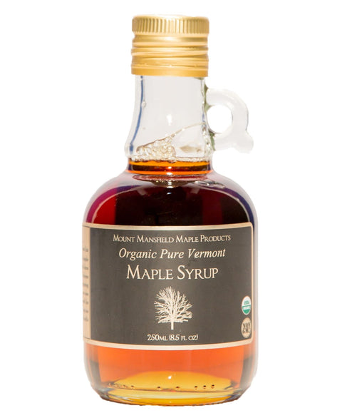 Mount Mansfield Maple Products Pure Organic Vermont  Maple Syrup - Grade A Amber Rich - 8.5 FL OZ 12 Pack