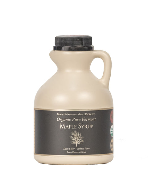 Mount Mansfield Maple Products Pure Organic Vermont  Maple Syrup - Grade A Amber Rich - 1 PT 12 Pack