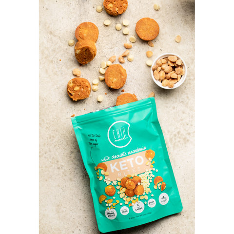 ChipMonk Baking White Chocolate Macadamia Keto Cookie Bites - 6 OZ 10 Pack